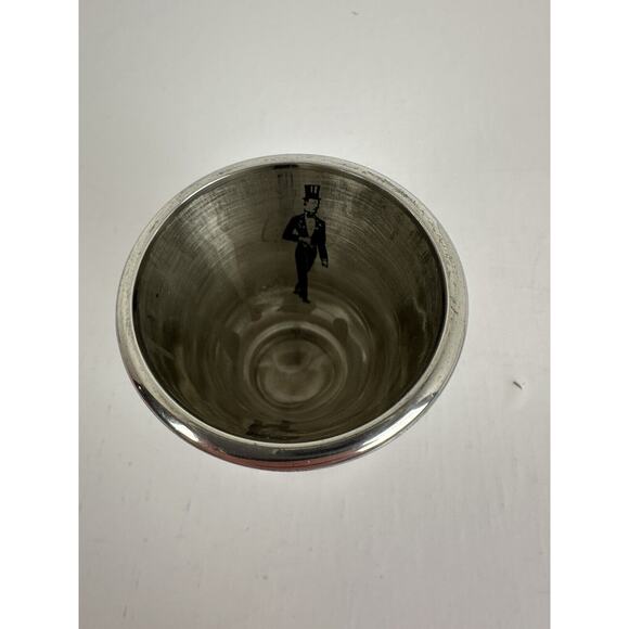 Pewter Boardman Colonial Glossy Glass Inside Gentleman Top Hat in Tux 2.5 x 2 In - Picture 2 of 7